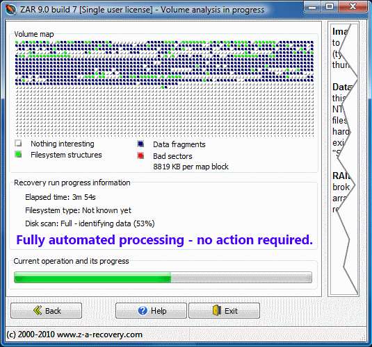 Zero Assumption Recovery Screenshot